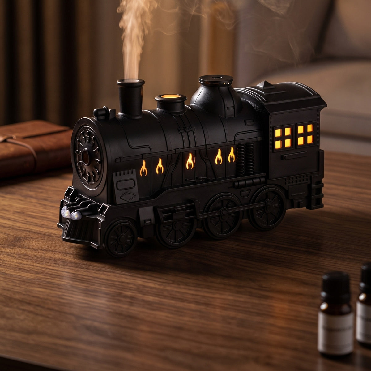Hometrain vintage steam train diffuser with warm mist